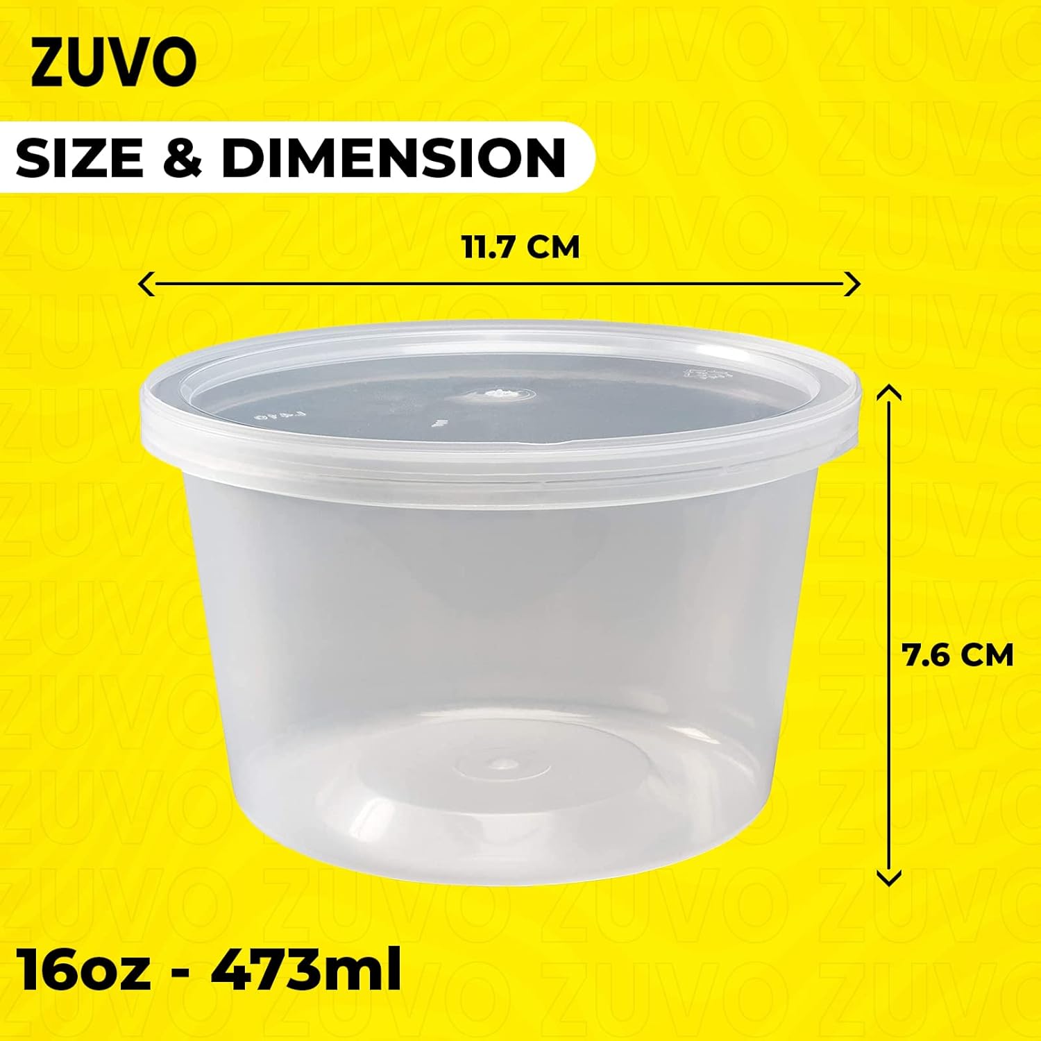 Zuvo 16oz Soup Containers with Lids (24 Pack), Reusable, Leakproof, Microwave-Safe Meal Prep Storage
