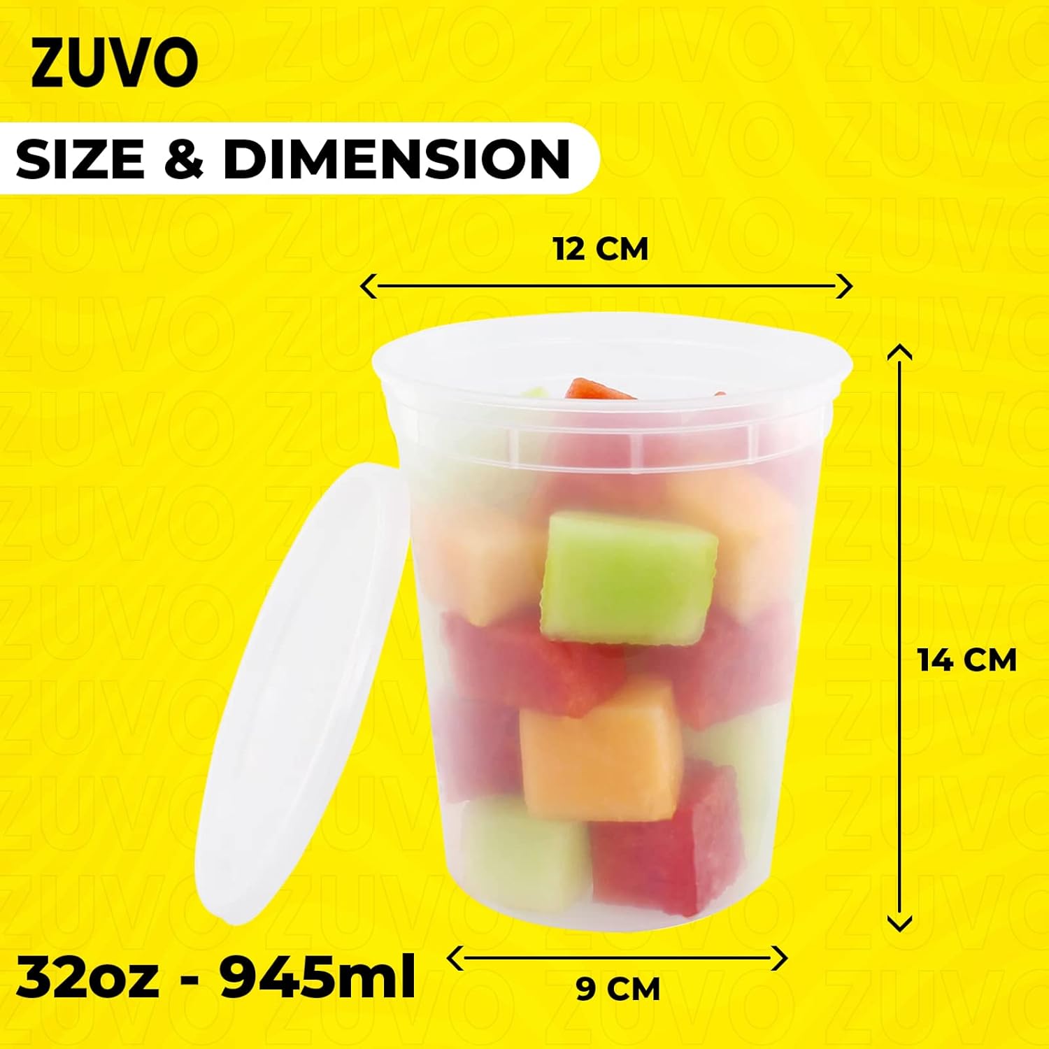 Zuvo 32oz Soup Containers with Lids (24 Pack), BPA-Free, Leakproof, Reusable for Meal Prep & Freezing
