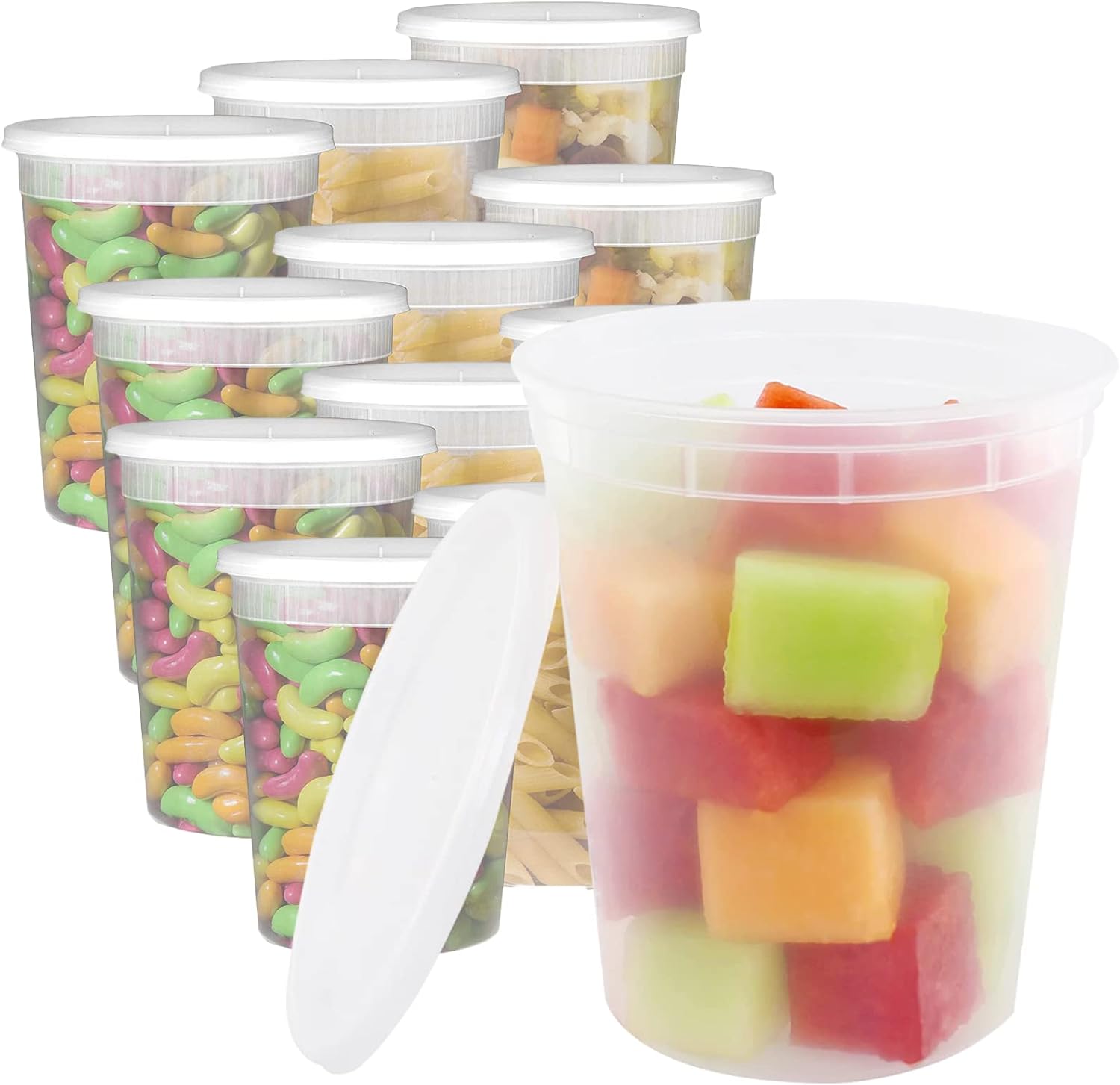 Zuvo 32oz Soup Containers with Lids (24 Pack), BPA-Free, Leakproof, Reusable for Meal Prep & Freezing