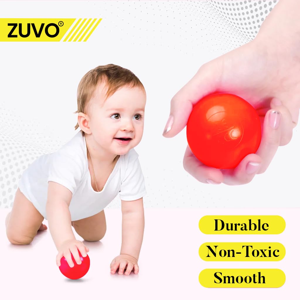 Zuvo Multi Colors Ball Pit Balls 100 Pack for childrens - Colorful Plastic Balls for Kids' Pool & Ball Pits