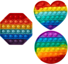 Load image into Gallery viewer, Zuvo Bubble Fidget Squeeze Sensory Toy Rainbow Color (Heart Hexagon Round)
