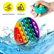 Load image into Gallery viewer, Zuvo 2 Pack Pop Bubble Fidget Squeeze Sensory Toy Rainbow Colour (Round + Unicorn)

