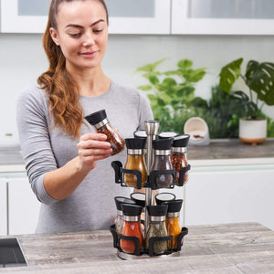 Zuvo Premium 12 Jar Revolving herb potsSpice and Herb Rack and Organiser