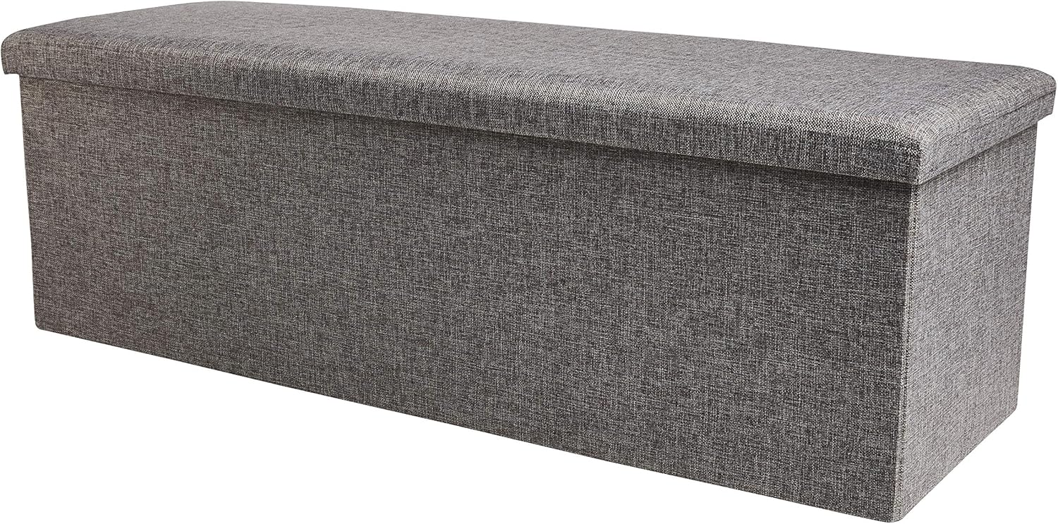 Zuvo Foldable Storage Ottoman Stool Chair Box Fabric Seat 300kg Capacity