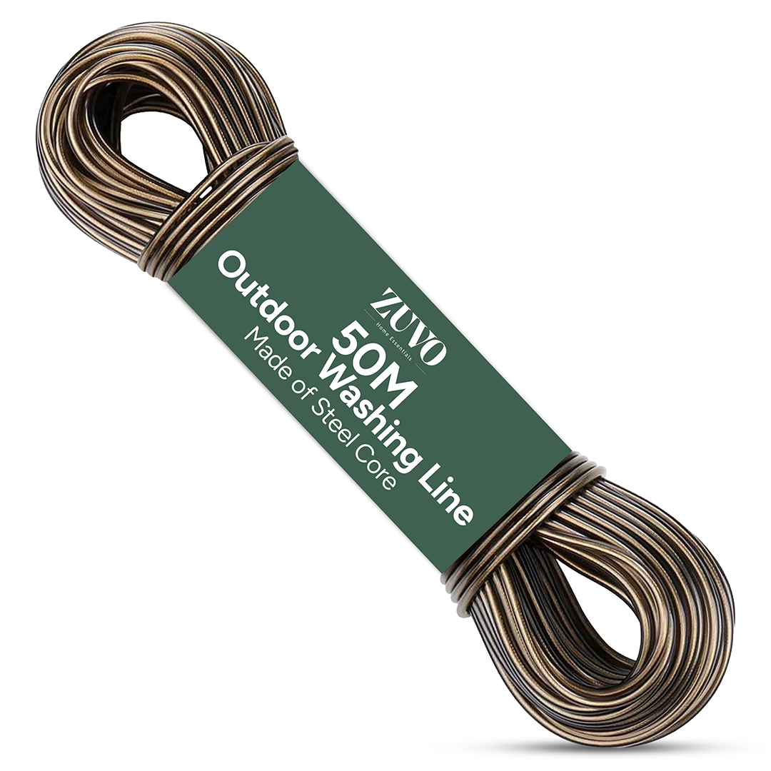 Zuvo 50m Outdoor Washing Line Heavy Duty Polyester Clothes Line Rope