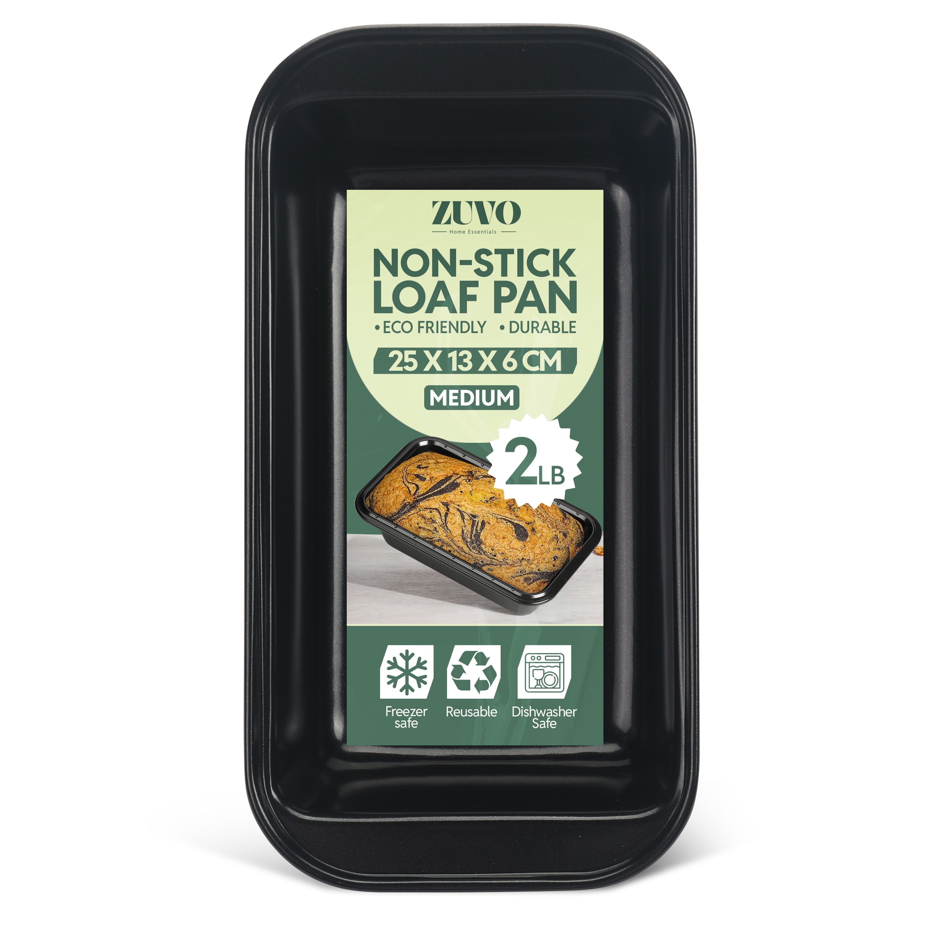 Zuvo Non Stick Loaf Tins 2lb 900g Carbon Steel Bread Cake Baking Pans