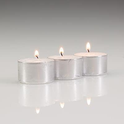 Zuvo Tea Light Candles 8 Hour Burn 50 Pack Unscented Long Lasting White