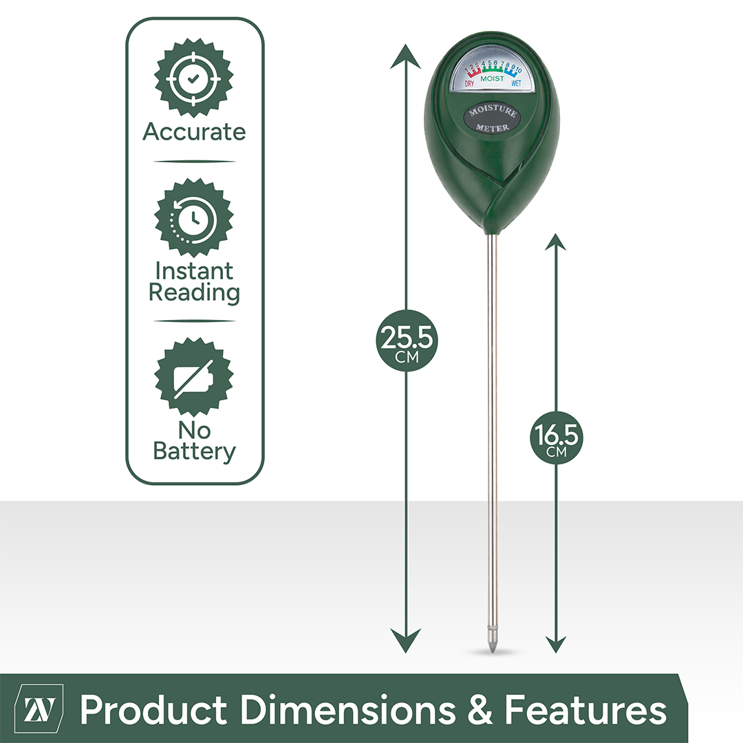 Zuvo Soil Moisture Meter for House Plants Garden Lawn and Pots