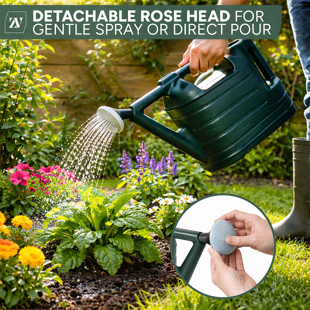 Zuvo Watering Can 6.5L Lightweight Green Garden Watering Can for Plants