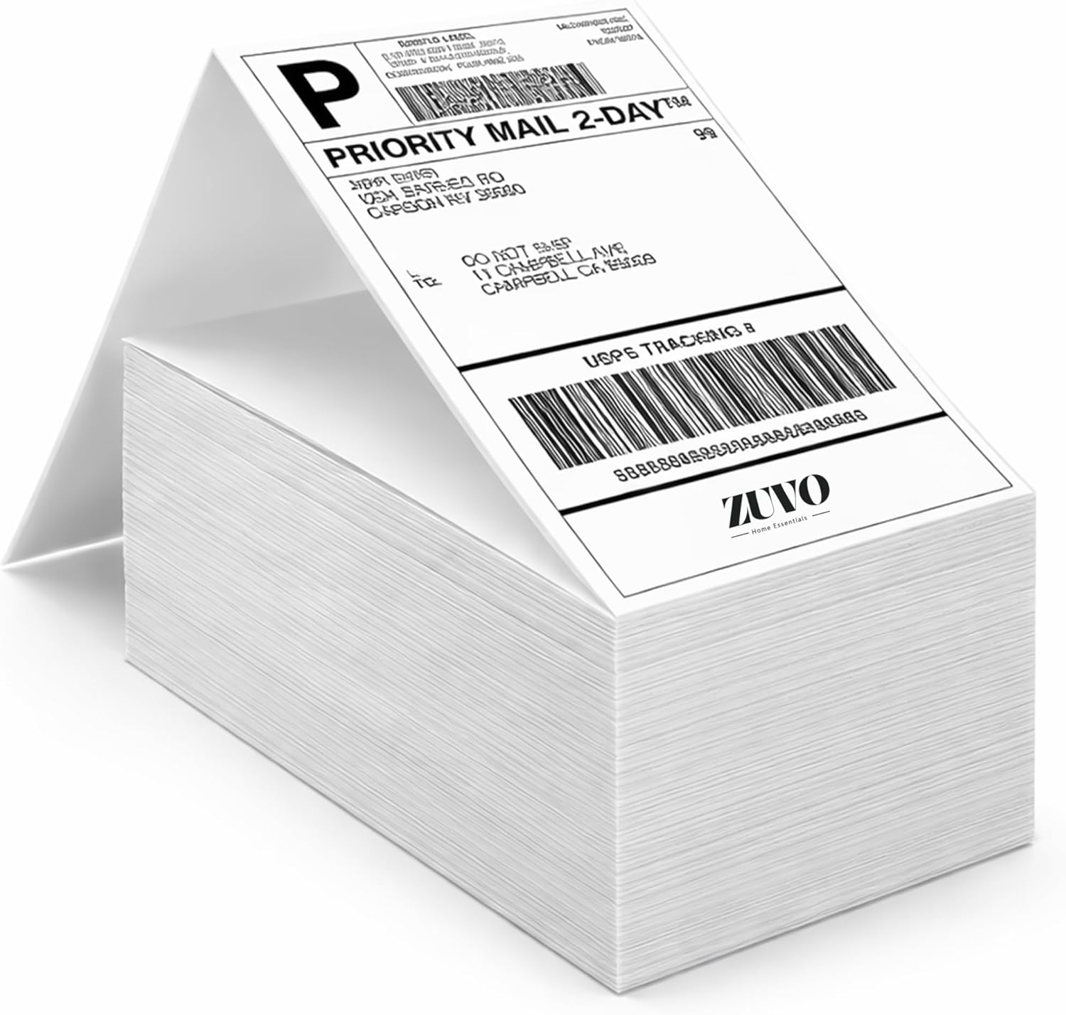 Zuvo 6x4 Thermal Shipping Labels | Direct Thermal Printer Labels 500 Pack | Self Adhesive Fanfold Paper