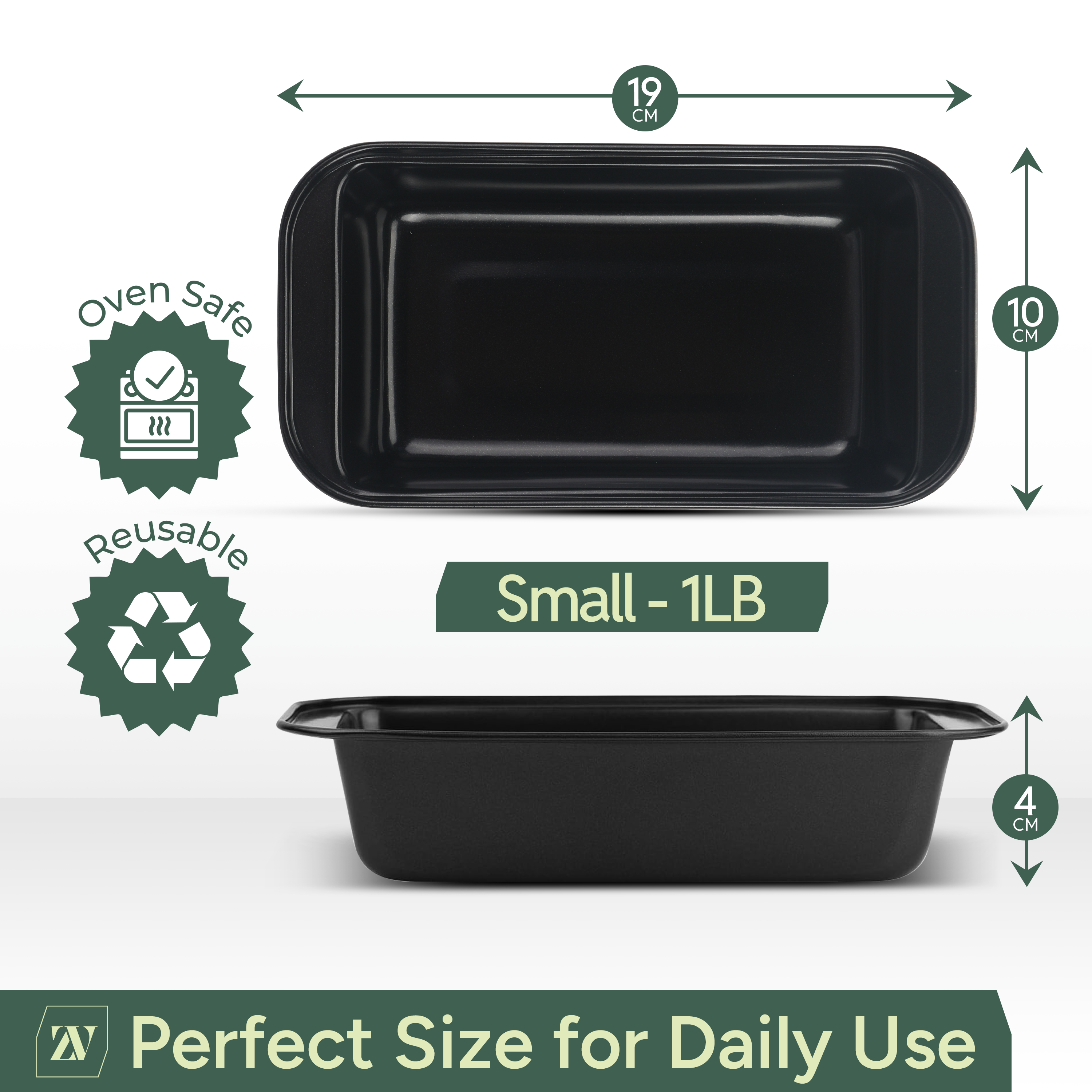 Zuvo Non Stick Loaf Tins 1lb 450g Carbon Steel Bread Cake Baking Pans
