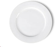 Zuvo White Porcelain Dinner Plates Set of 6 – 10.5 Inch Microwave Safe Rim