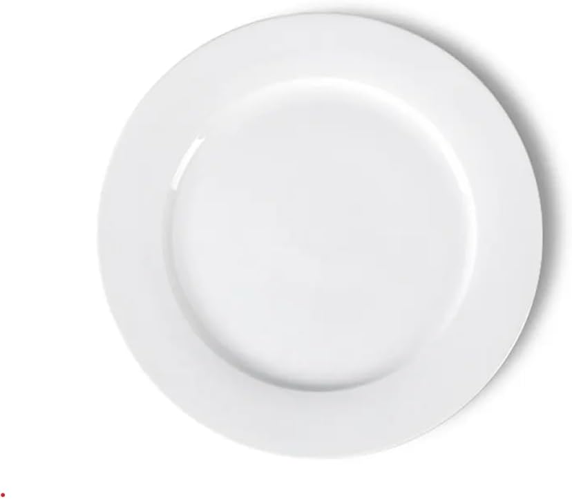 Zuvo White Porcelain Dinner Plates Set of 6 – 10.5 Inch Microwave Safe Rim