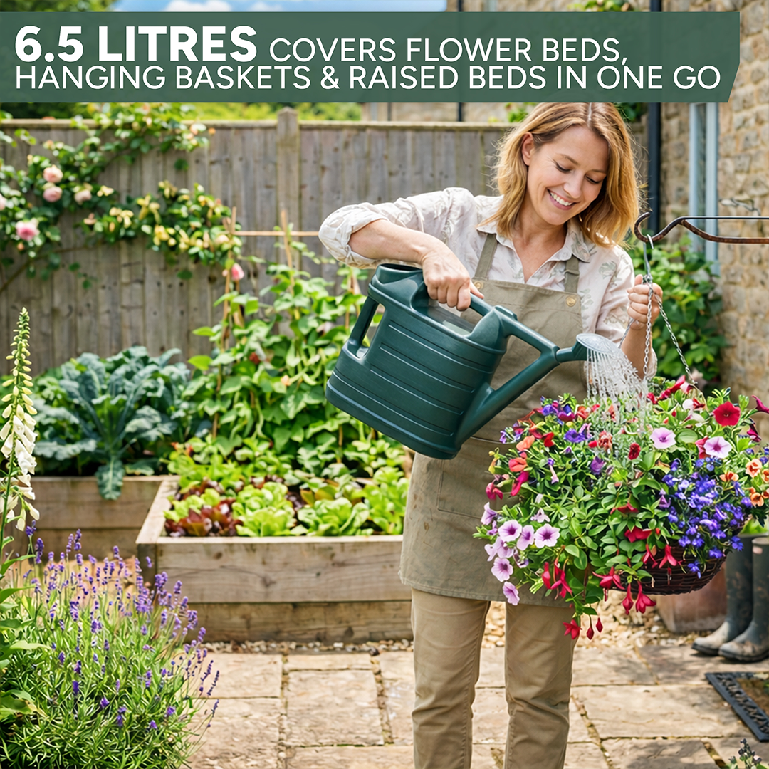 Zuvo Watering Can 6.5L Lightweight Green Garden Watering Can for Plants