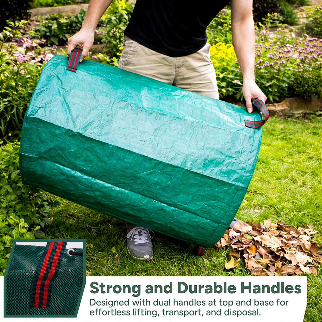 Zuvo Garden Waste Bags 500L Pack of 2 Heavy Duty Reusable Garden Sacks