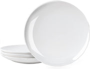 Zuvo White Porcelain Dinner Plates Set of 6 – 6 Inch Microwave Safe Coupe