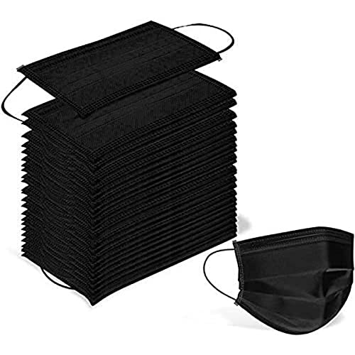 Extra Value 3 Layer Face Masks For Adults | Pack Of 100 | Comfortable, Protective And Suitable For All - 3 Ply Disposable Face Masks , Face Cover – Black Face Mask