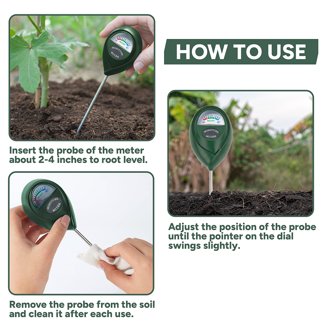 Zuvo Soil Moisture Meter for House Plants Garden Lawn and Pots