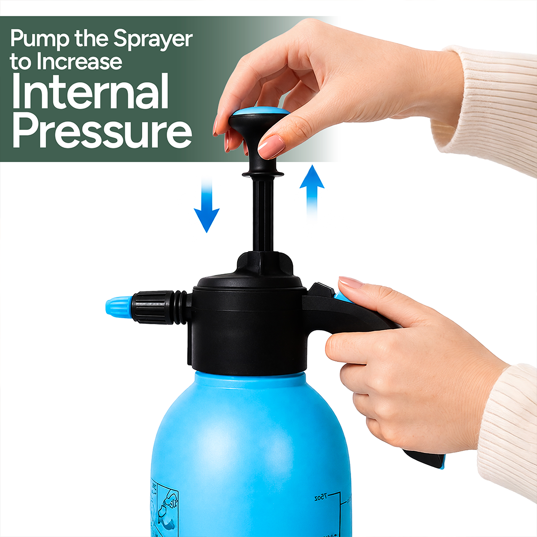 Zuvo 2L Pump Pressure Sprayer Bottle for Garden Plants Weed Killer and Cleaning