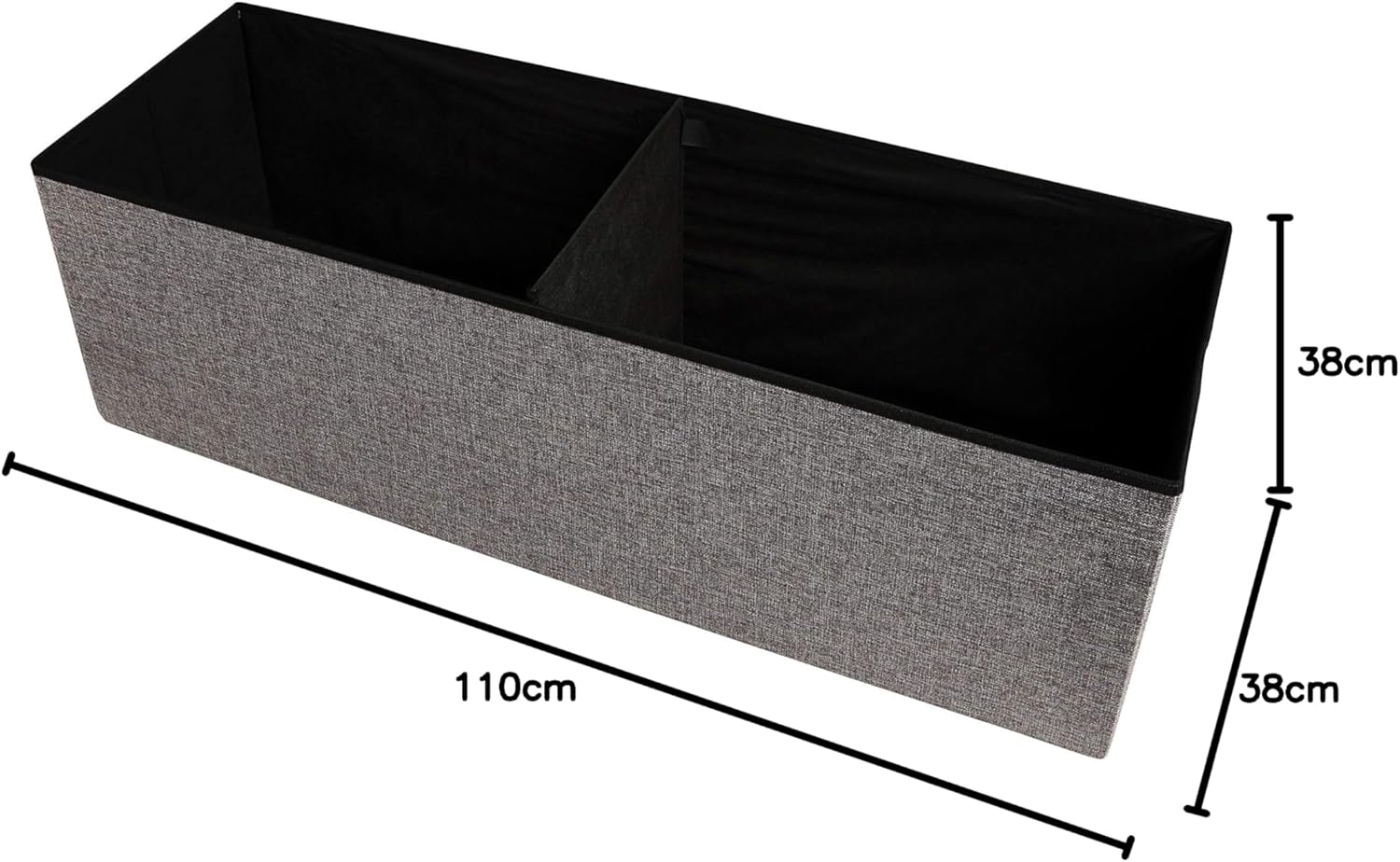 Zuvo Foldable Storage Ottoman Stool Chair Box Fabric Seat 300kg Capacity