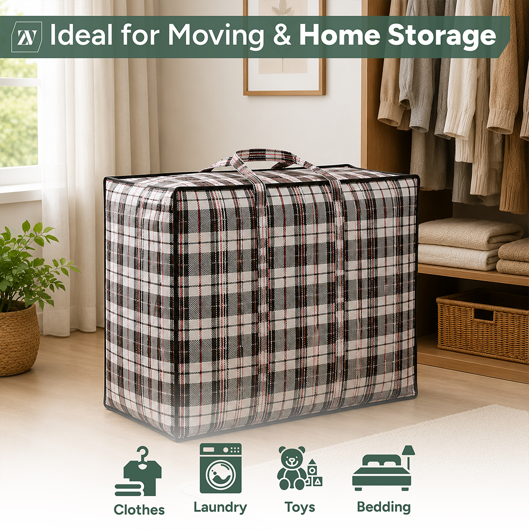 Zuvo Extra Large Laundry Bags with Zip 3 Pack – Waterproof Storage 60x50x25