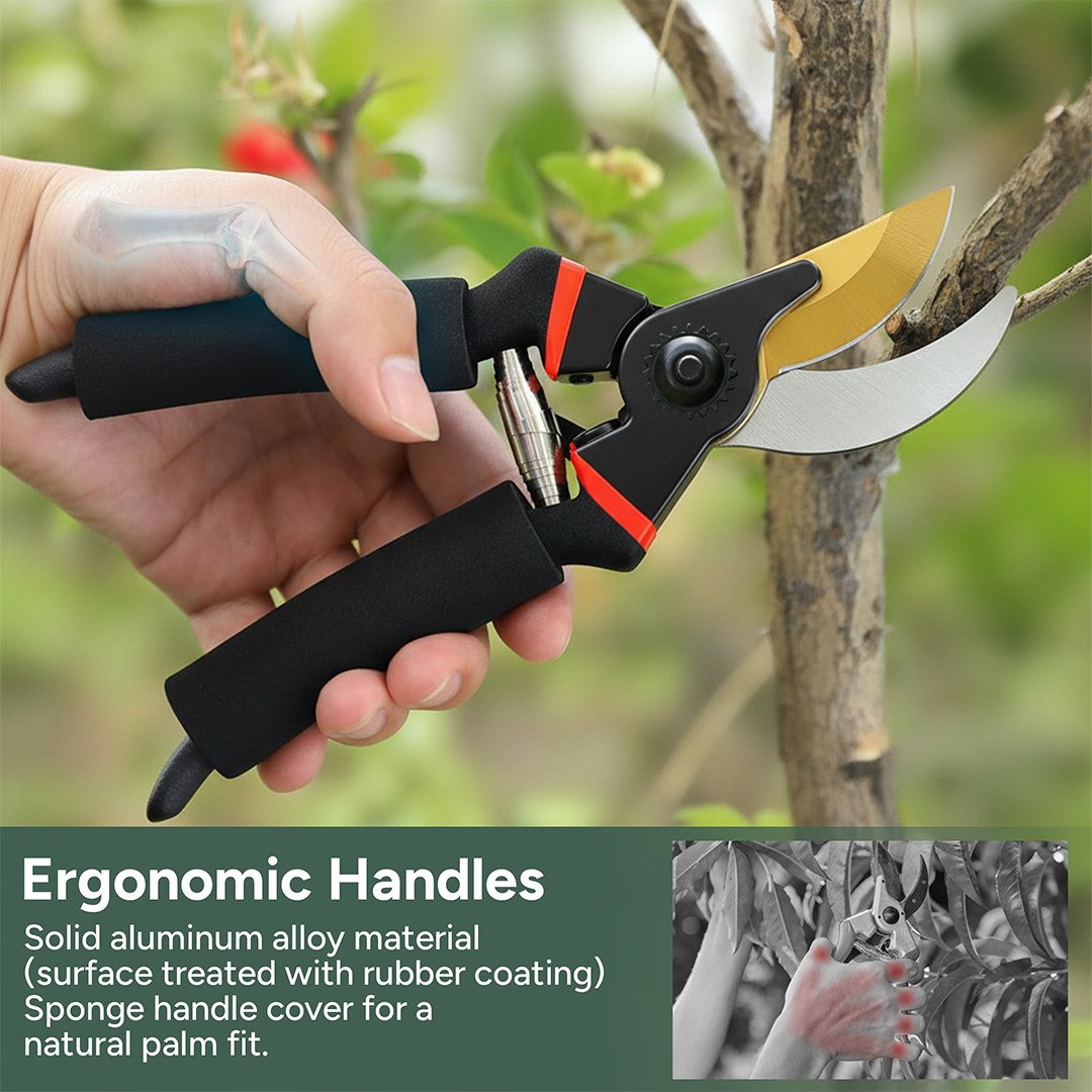 Zuvo Garden Secateurs Heavy Duty Bypass Pruning Shears with Comfort Grip