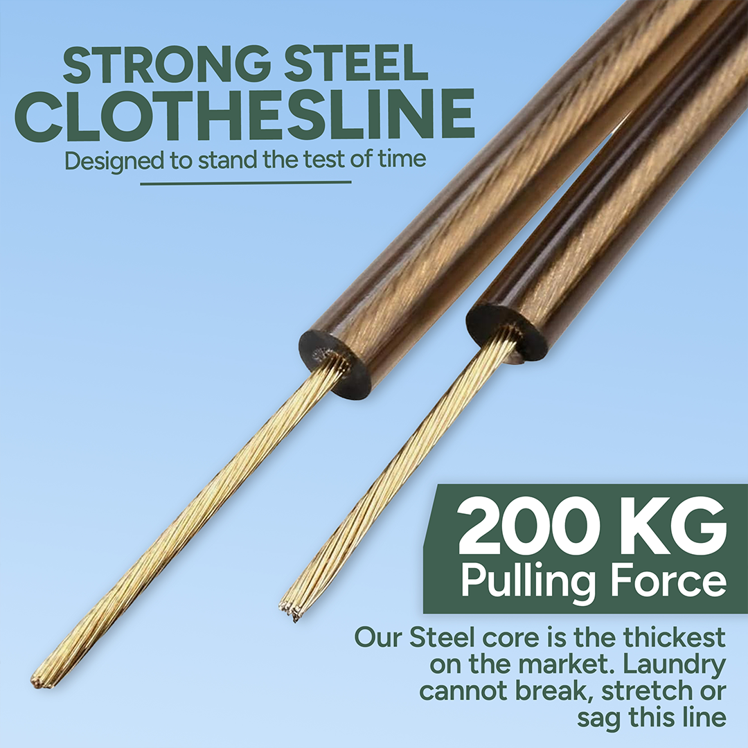 Zuvo 50m Outdoor Washing Line Heavy Duty Polyester Clothes Line Rope