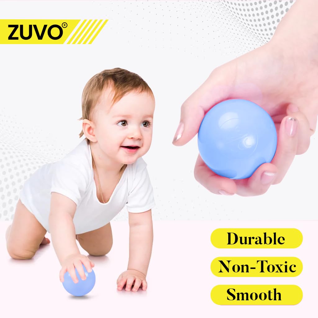 Zuvo Ball Pit Balls 200 Pack Blue 5.5cm BPA Free Crush Proof for Kids