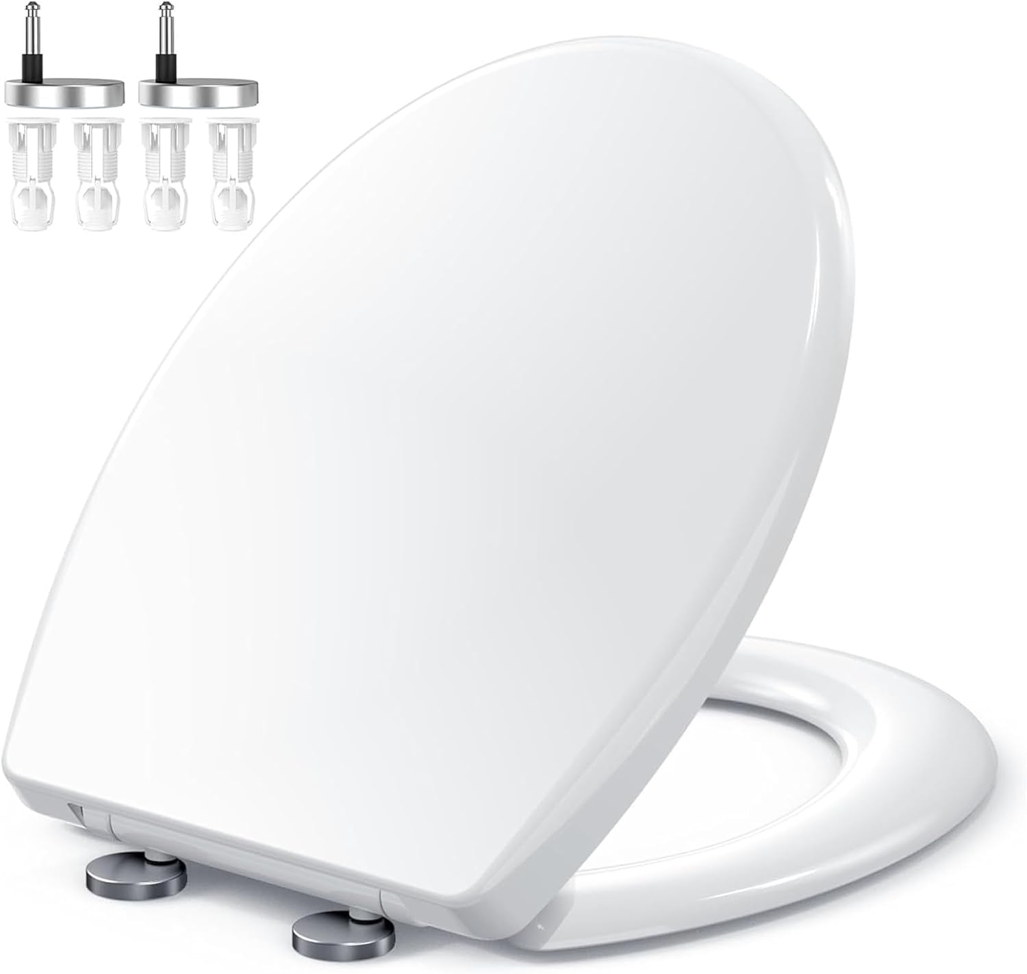 Zuvo Soft-Close O-Shape Toilet Seat Quick Release, White