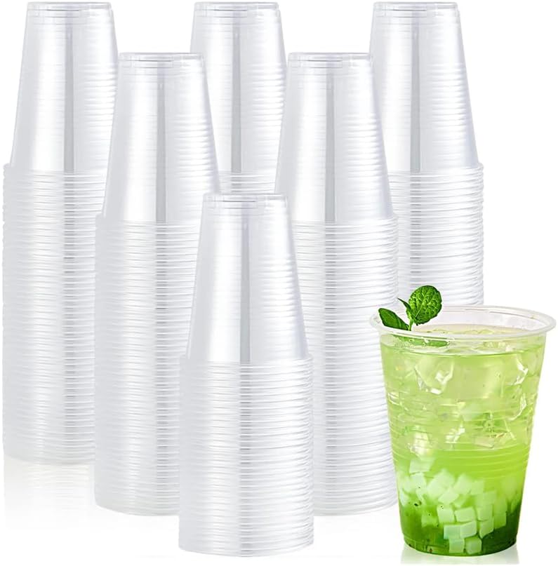 Zuvo Clear Plastic Cups 7oz 1000 Pack Disposable Drinking Cups for Water Juice or Cold Drinks