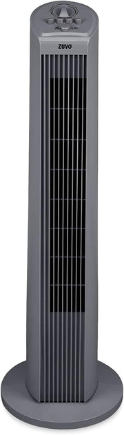 Zuvo 30in Oscillating Tower Fan 3 Speed with Timer Quiet Grey