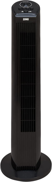 Zuvo 30in Oscillating Tower Fan 3 Speed with Timer Quiet Black