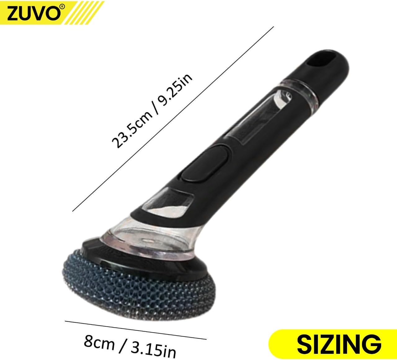 Zuvo Soap Dispensing Wire Scourer Brush – Durable Kitchen Dish Cleaning Tool