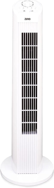 Zuvo 30in Oscillating Tower Fan 3 Speed with Timer Quiet White