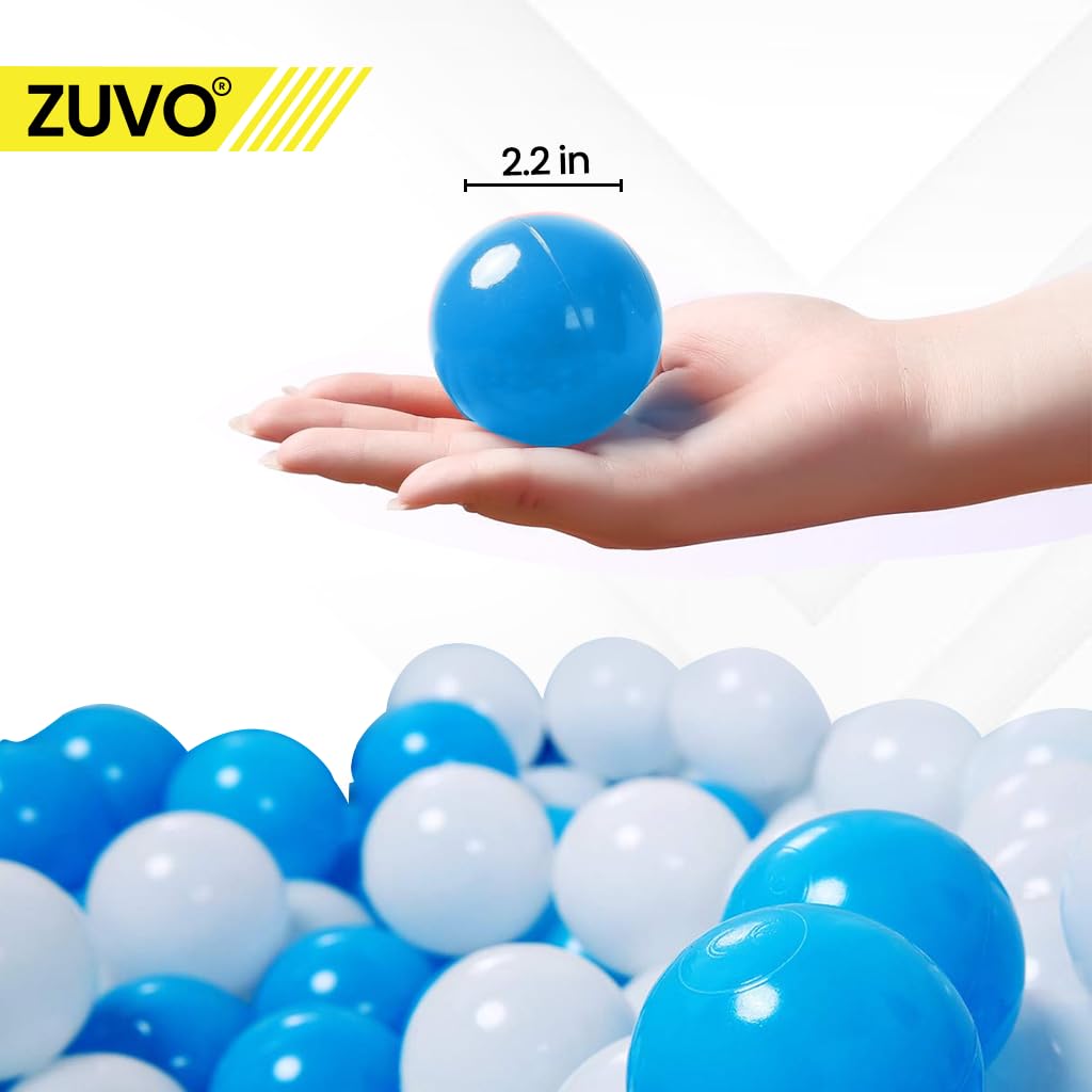Zuvo Ball Pit Balls 200 Pack Blue 5.5cm BPA Free Crush Proof for Kids