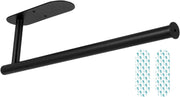 Zuvo Under Cabinet Paper Towel Holder Black – Adhesive or Screw Mount Steel