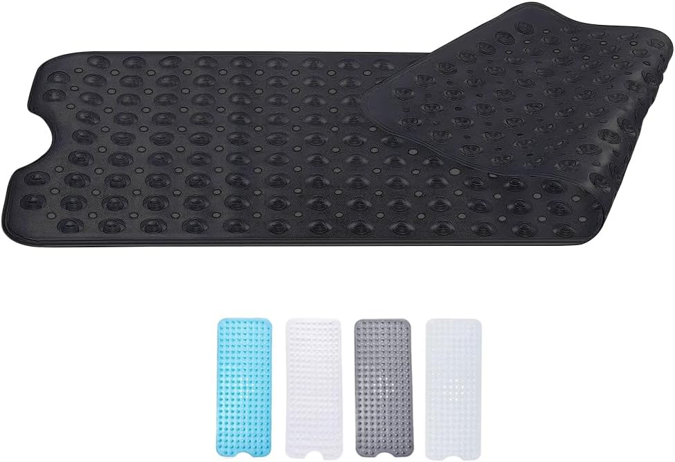 Zuvo Extra Long Non-Slip Bath Mat 100x40cm, Black
