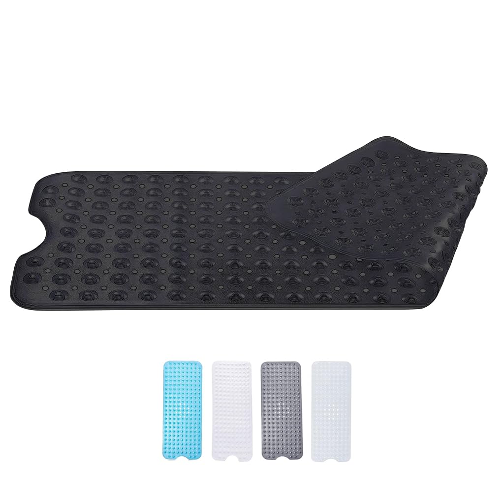 Bath Mat Non Slip with Anti Mold & Powerful Suction Quality - Extra Long 100 x 40 CM - Blue Machine Washable Non Slip Bath Mat for Inside Bath - Ideal for Elderly & Children's Bath Tubs - Zuvo