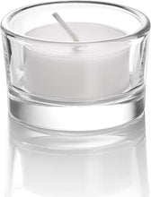 Load image into Gallery viewer, Set of 24 Clear Glass Tealight Candle Holders, 5cm x 2.5cm with Luxurious Look
