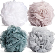 Zuvo Loofah Bath Sponge 4-Pack Soft, Durable Shower Puffs