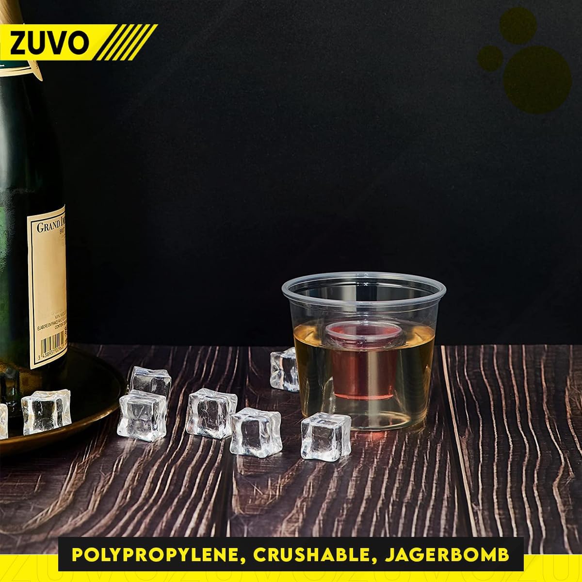 Pack of 50 Clear Plastic Shot Glasses 30ml for Jager Bomb and Parties