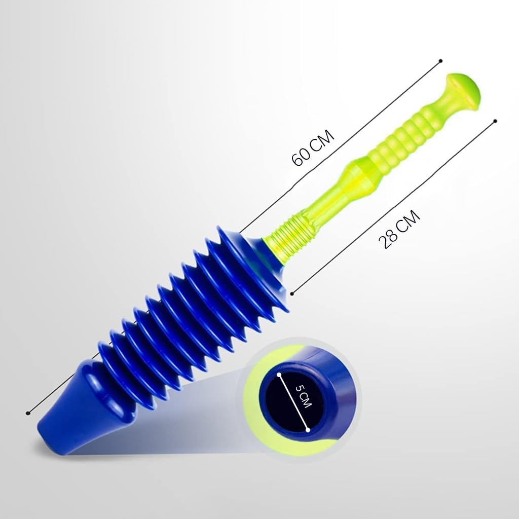 Zuvo Powerful Push Toilet Unblocker with Free Bucket – Blue & Yellow