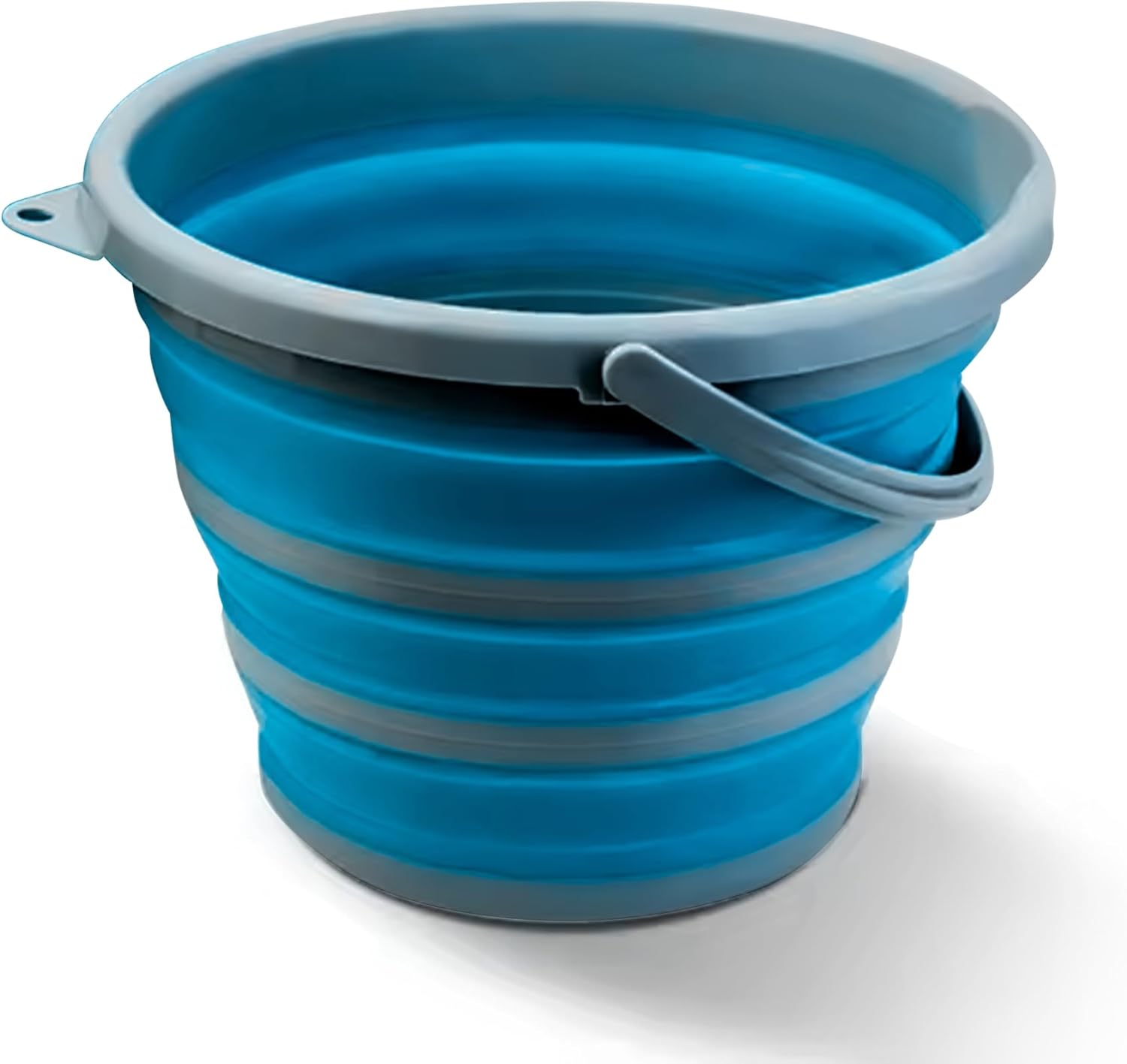 Zuvo Collapsible Bucket 10L Silicone Folding Mop Bucket Blue Grey