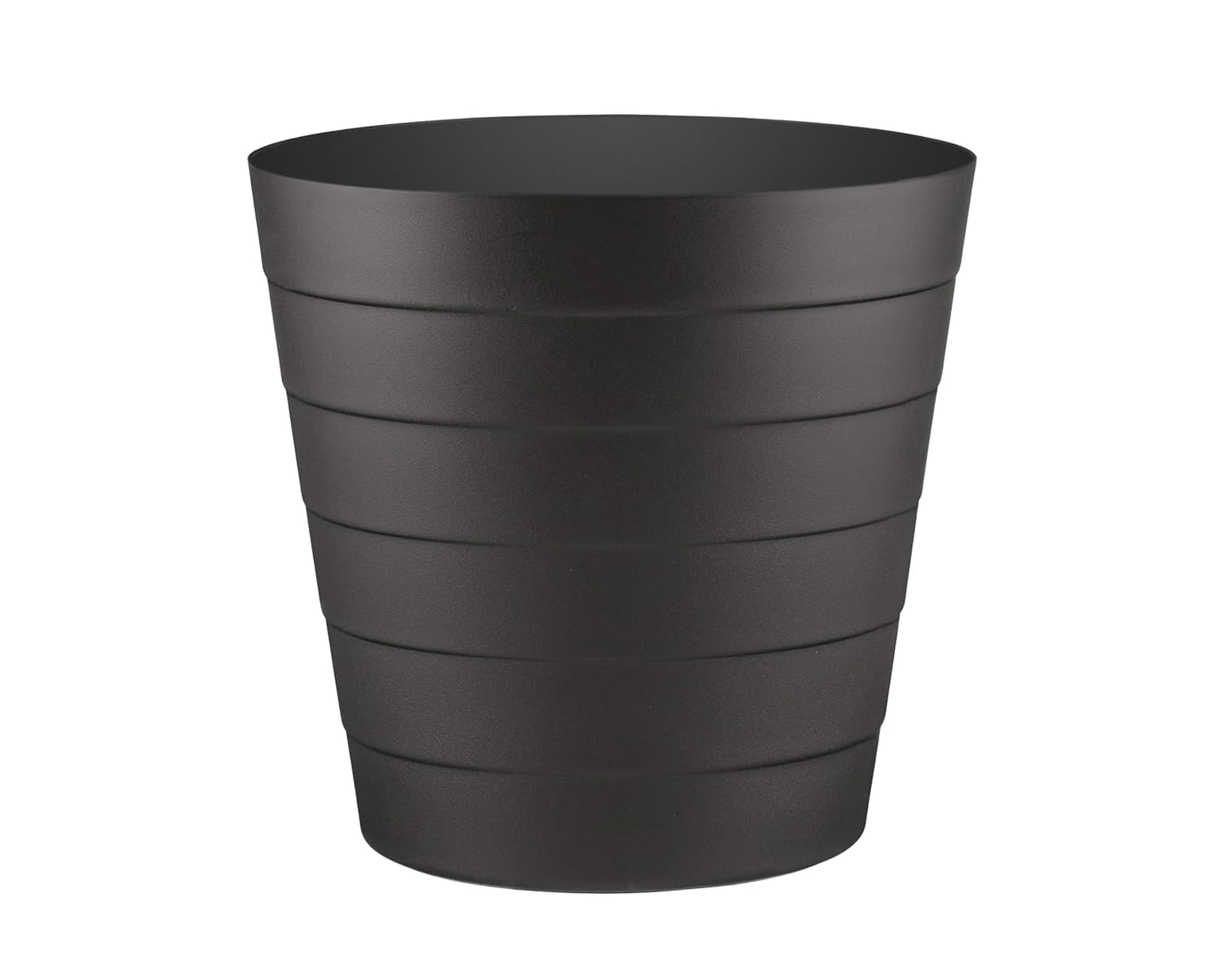 Zuvo Plastic Paper Bin 8L Shatter-Proof Wave Design, Black