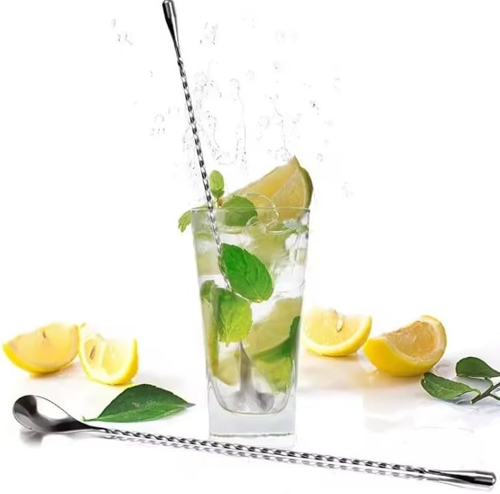 Zuvo Cocktail Stirrer Spoon 12 Inch – Stainless Steel Spiral Mixing Spoon