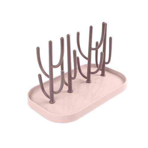 Zuvo Baby Bottle Drying Rack Pink – BPA Free Detachable Antler Style Holder