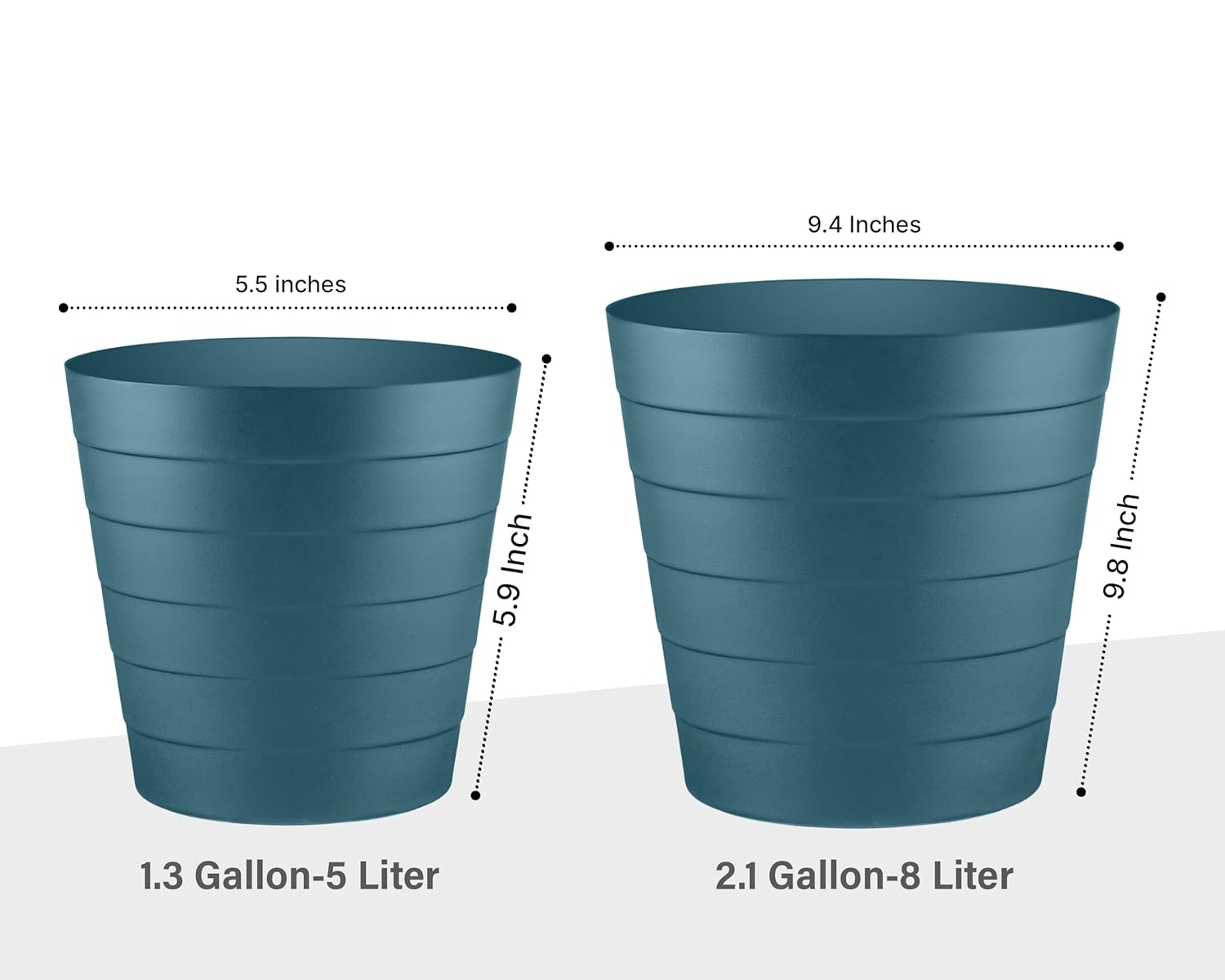 Zuvo Plastic Paper Bin 8L Shatter-Proof Wave Design, Navy Blue