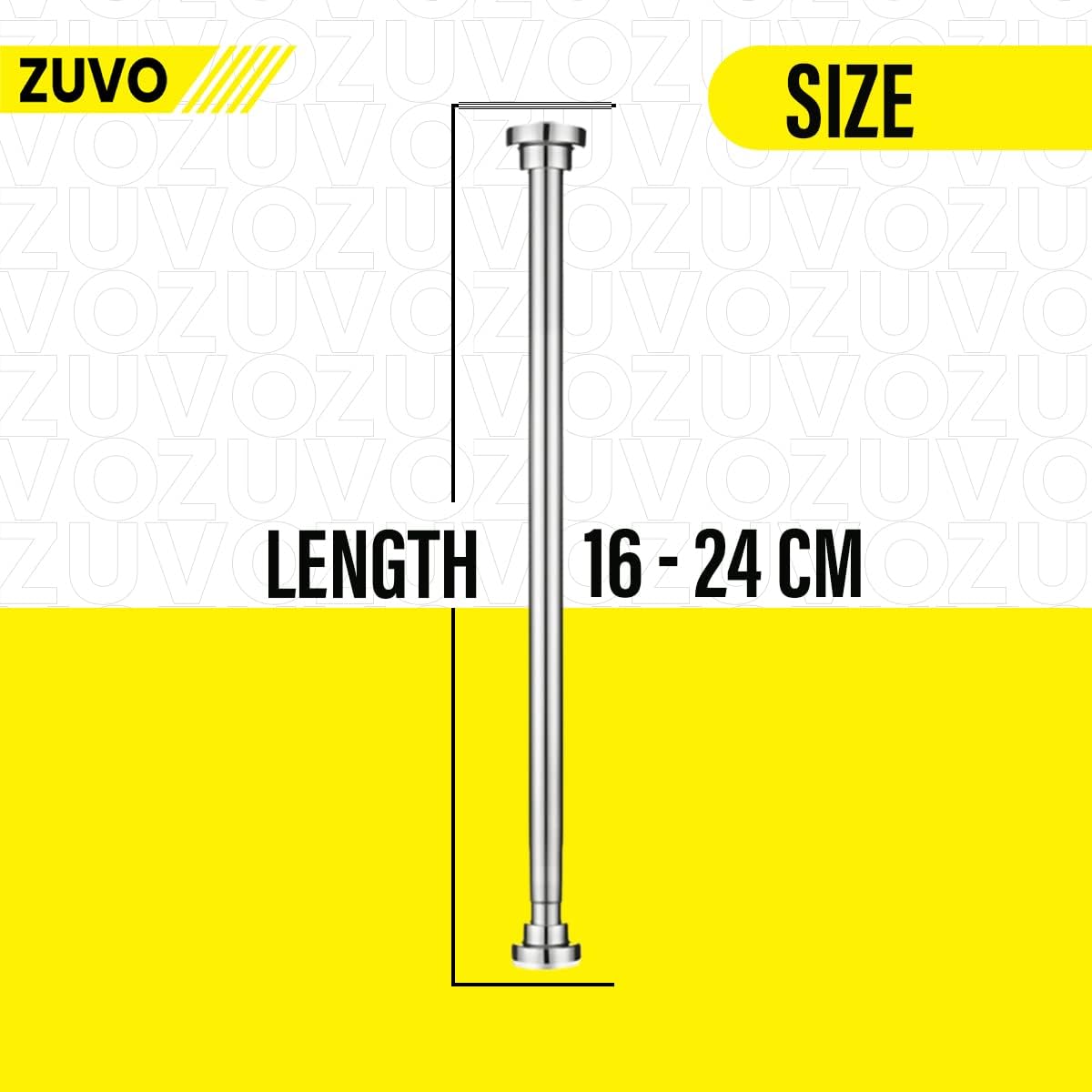 Tension Curtain Rod 40-60cm Extendable – No Drill, Rust-Proof, Silver