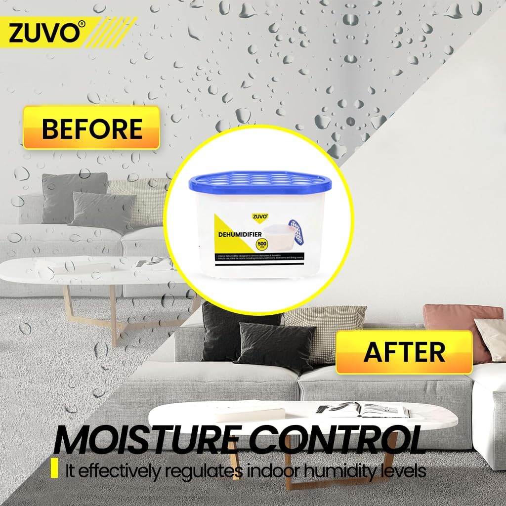 Zuvo Dehumidifier 500ml 20 Pack Disposable Moisture Absorber Damp Trap