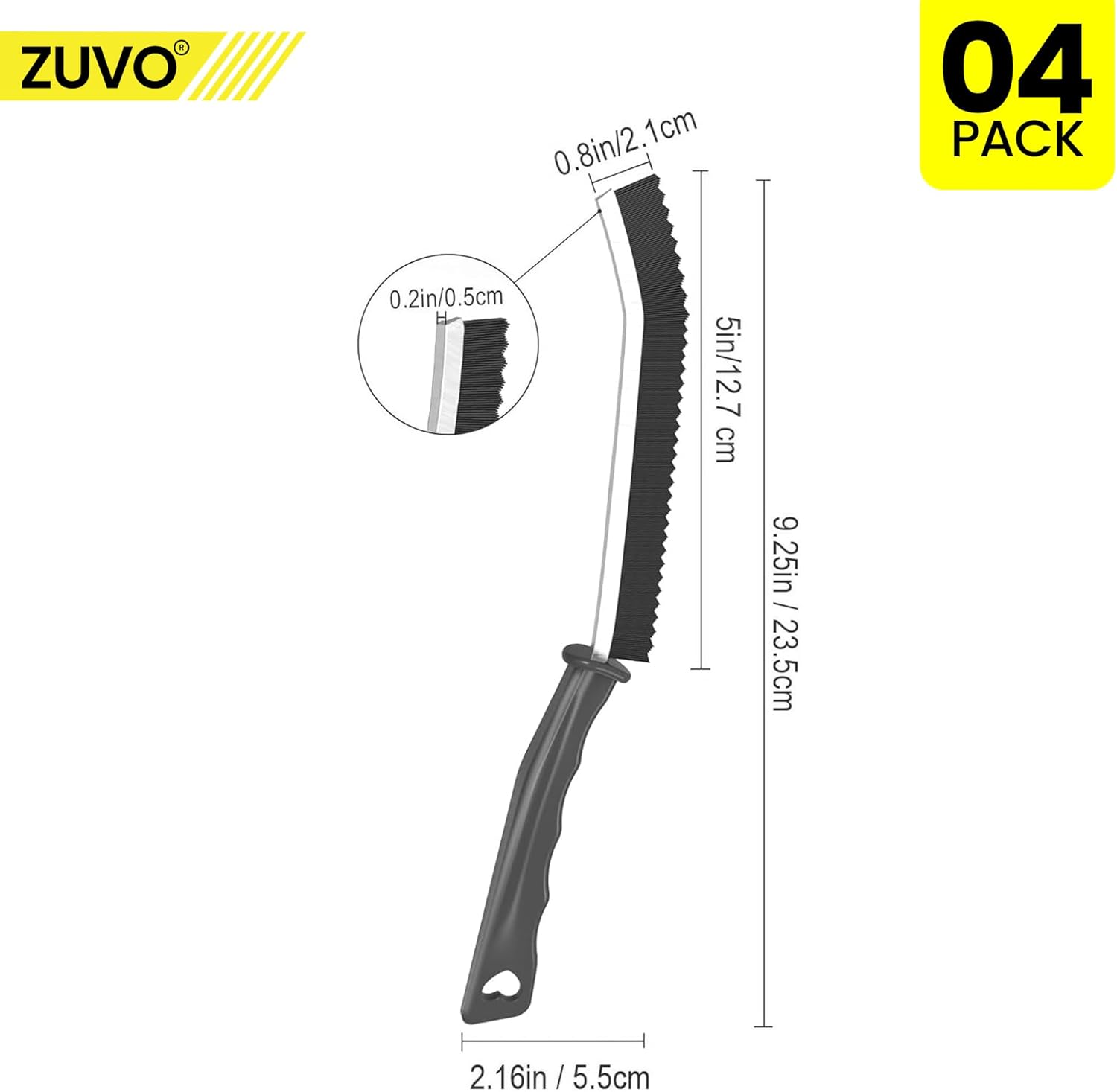 Zuvo Crevice Cleaning Brush 4-Pack XL Gap & Grout Cleaner